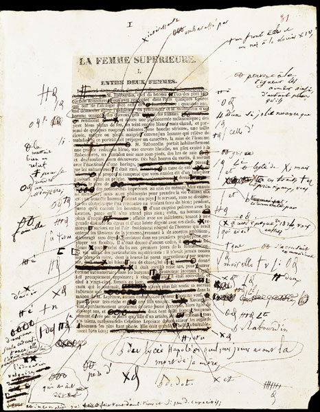 corrections éditoriales auteur brouillon balzac