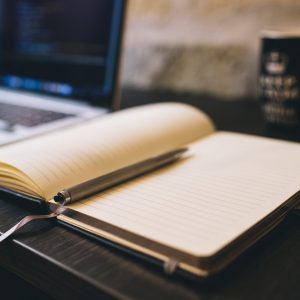 coffee notebook writing computer