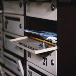 open door of a mail box