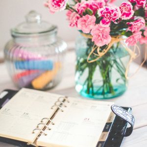 agenda bouquet de fleurs blocs organiser son temps