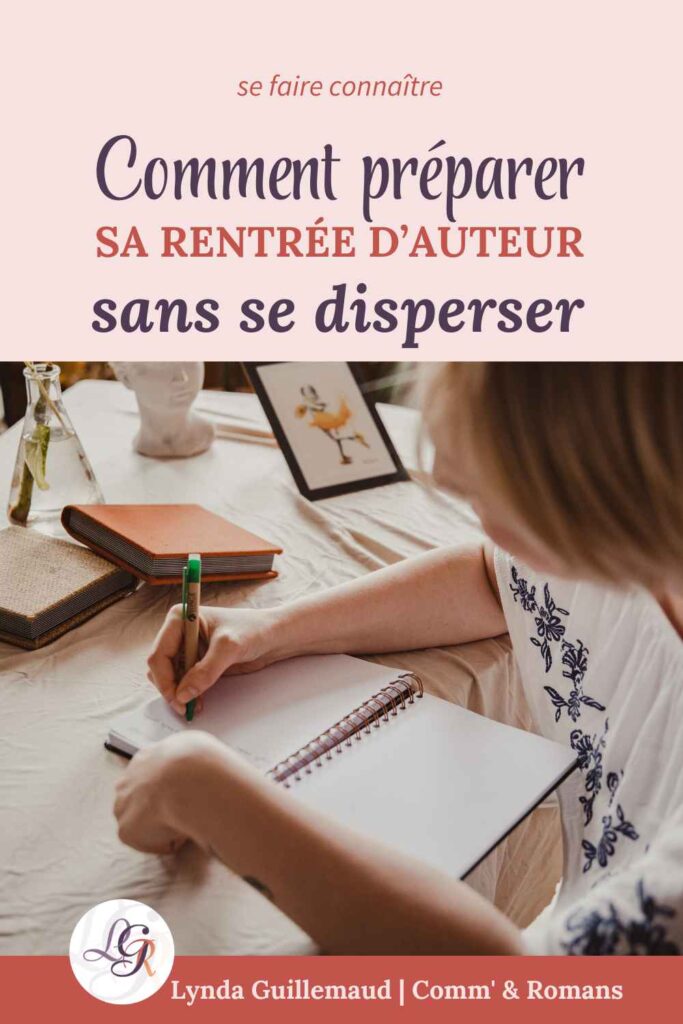 Illustration Pinterest, comment préparer sa rentrée d'auteur ou d'autrice sans se disperser